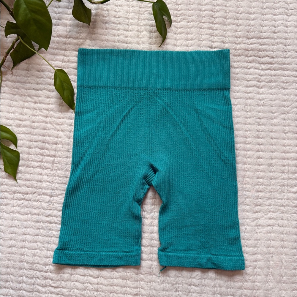 Teal biker shorts